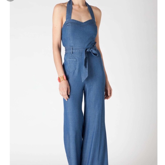 anthropologie jean jumpsuit